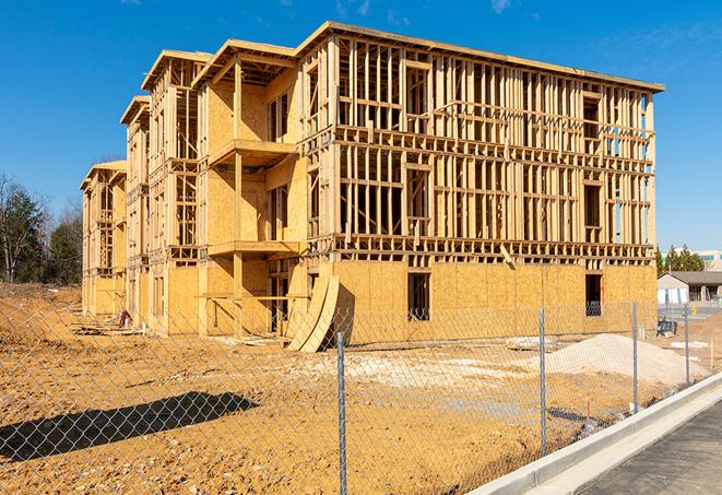 a snapshot of temporary chain link fences protecting a large construction project from unauthorized access in Carefree AZ